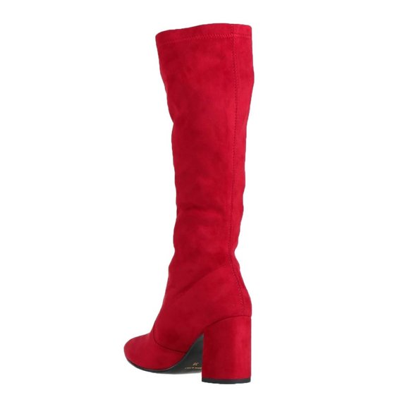 PREGUNTA square heel red Boots suede effect leather sole - Picture 4 of 13